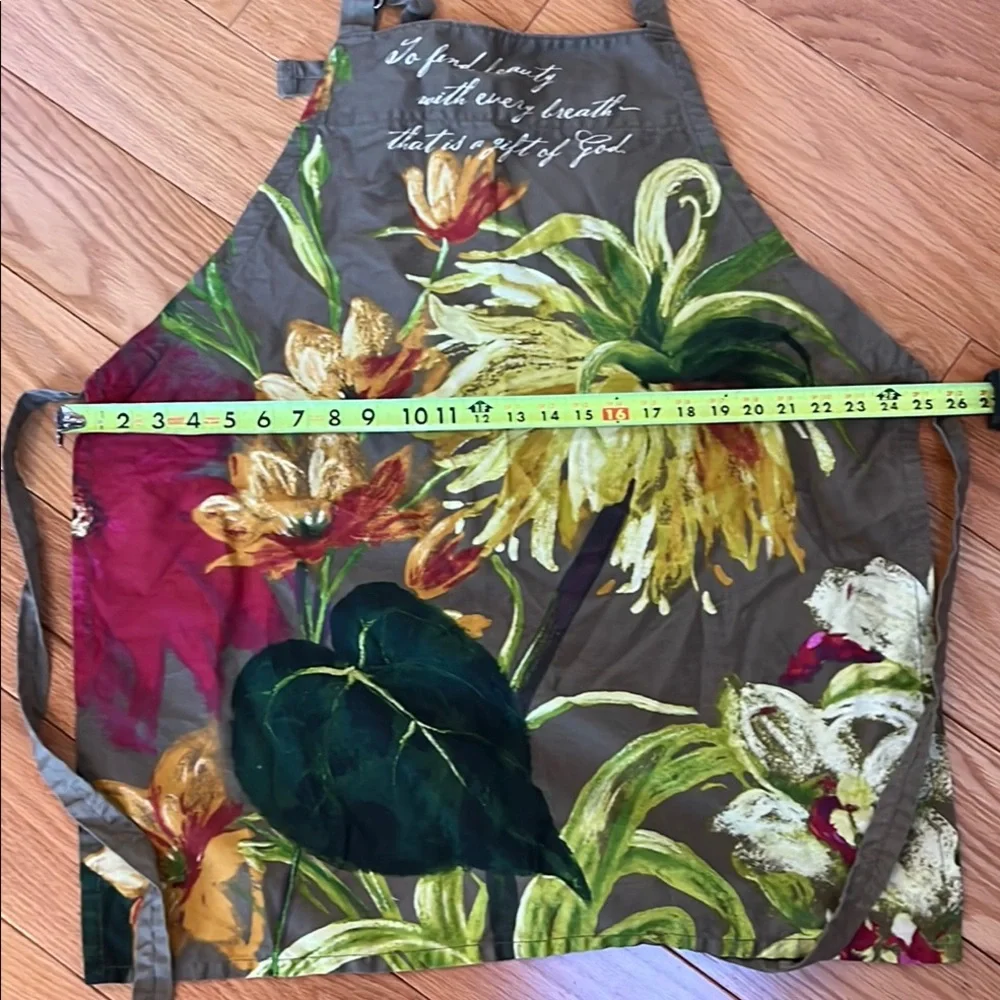 Floral Apron with Script Design